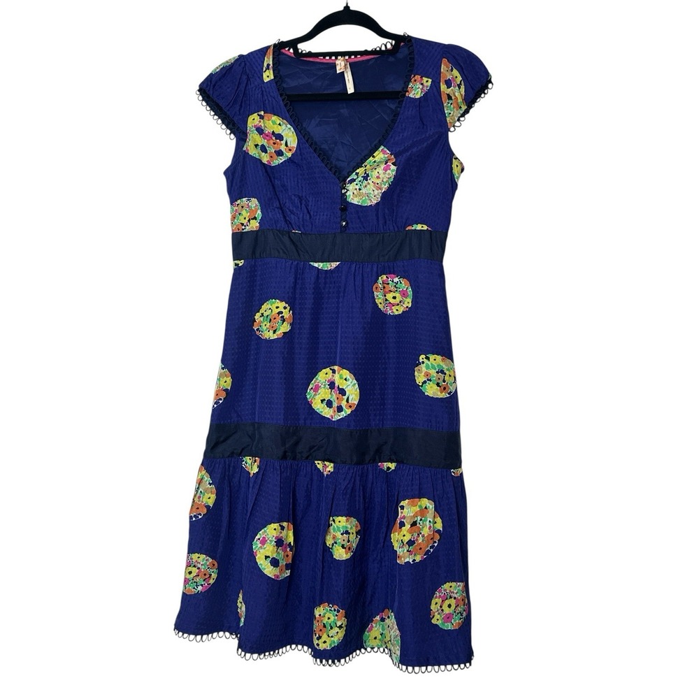 Maeve Anthropologie Dress Womens Size 0 Small 100% Silk Midi Soft Summer Resort